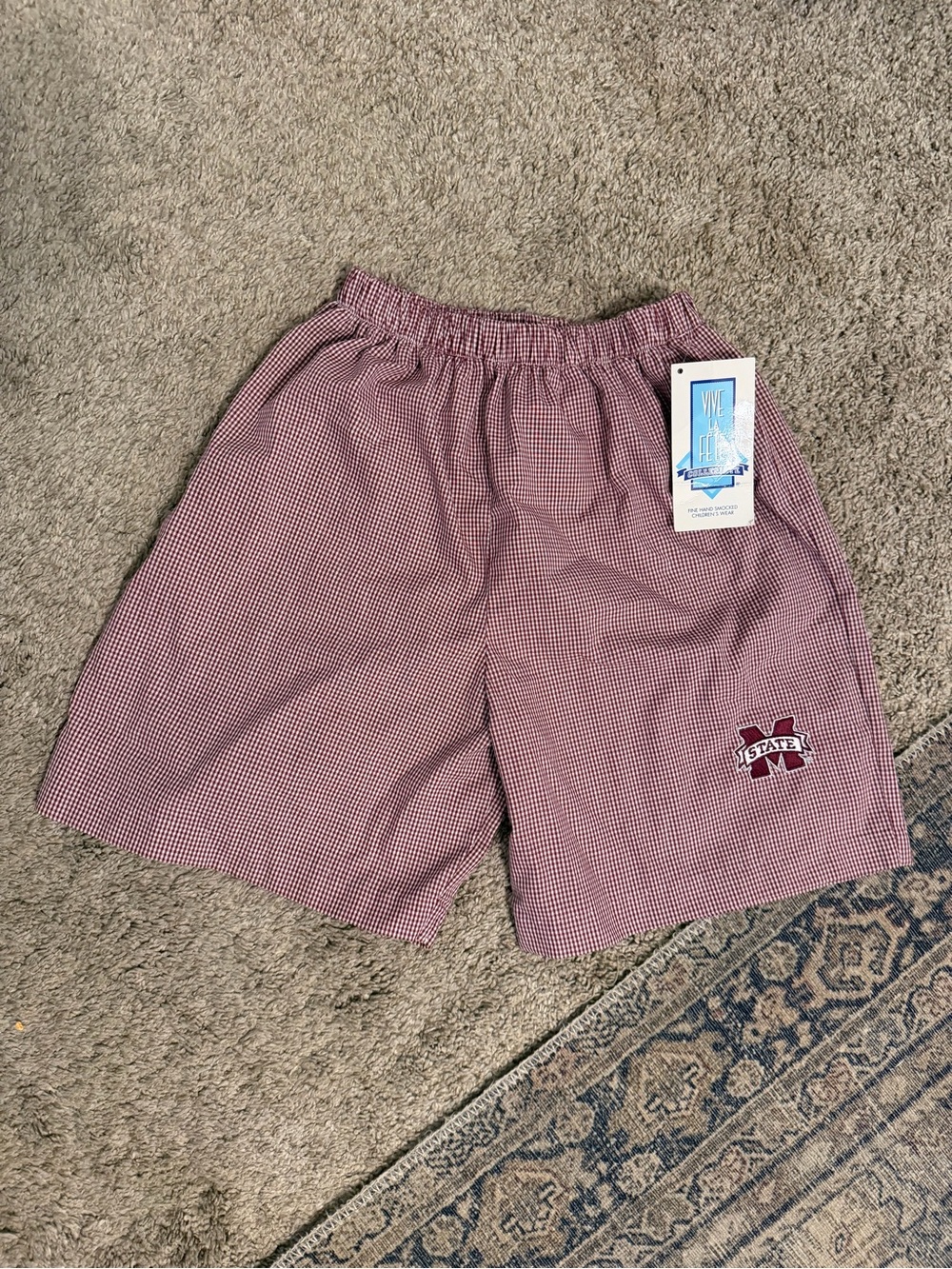 Boys Mississippi State Embroidered Athletic Shorts with Elastic Waist